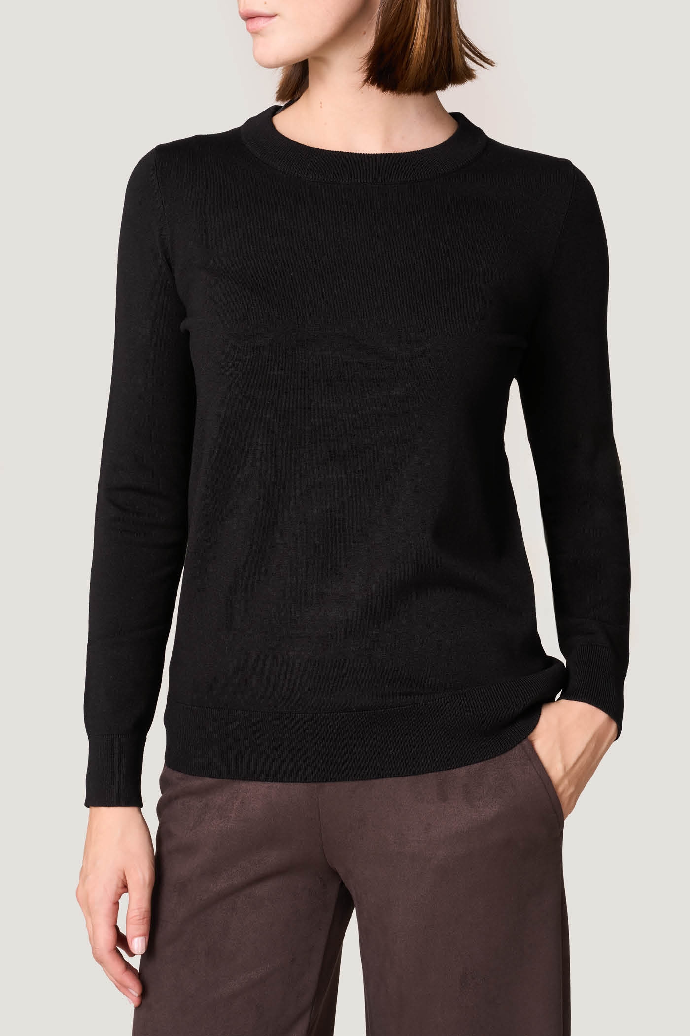 Maglia Girocollo Manica Lunga Tinta Unita