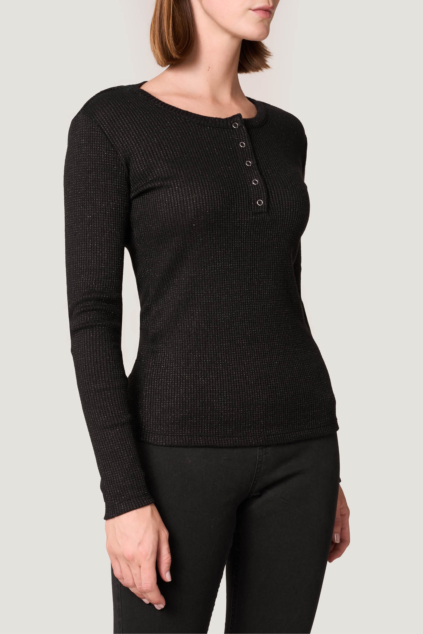 Maglia Serafino a Costine con Lamè