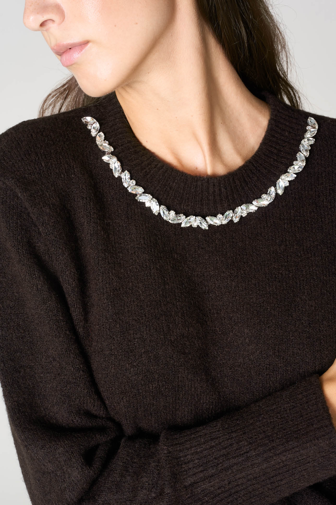 Maglia girocollo con embellishment