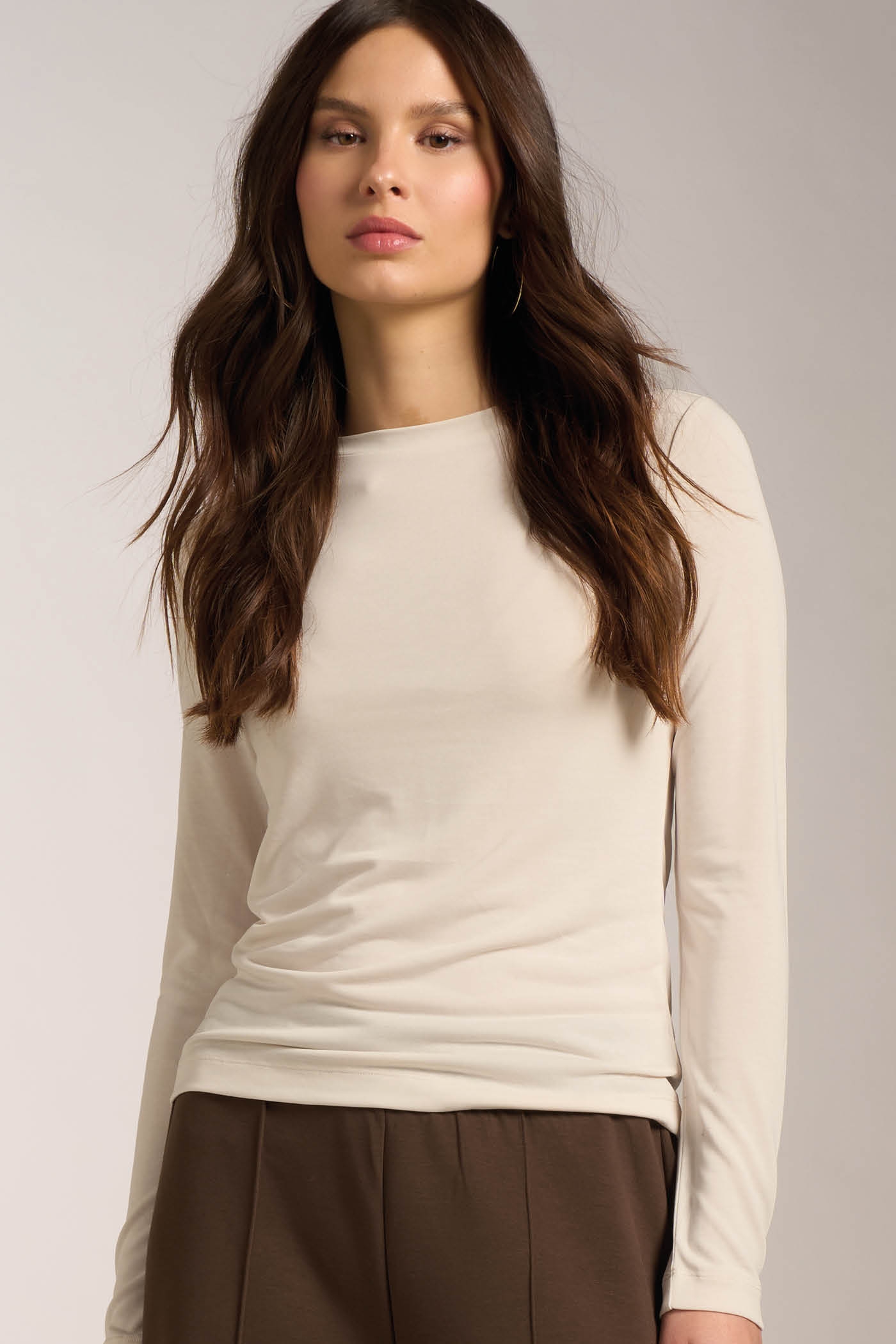 Maglia Girocollo con manica lunga in modal
