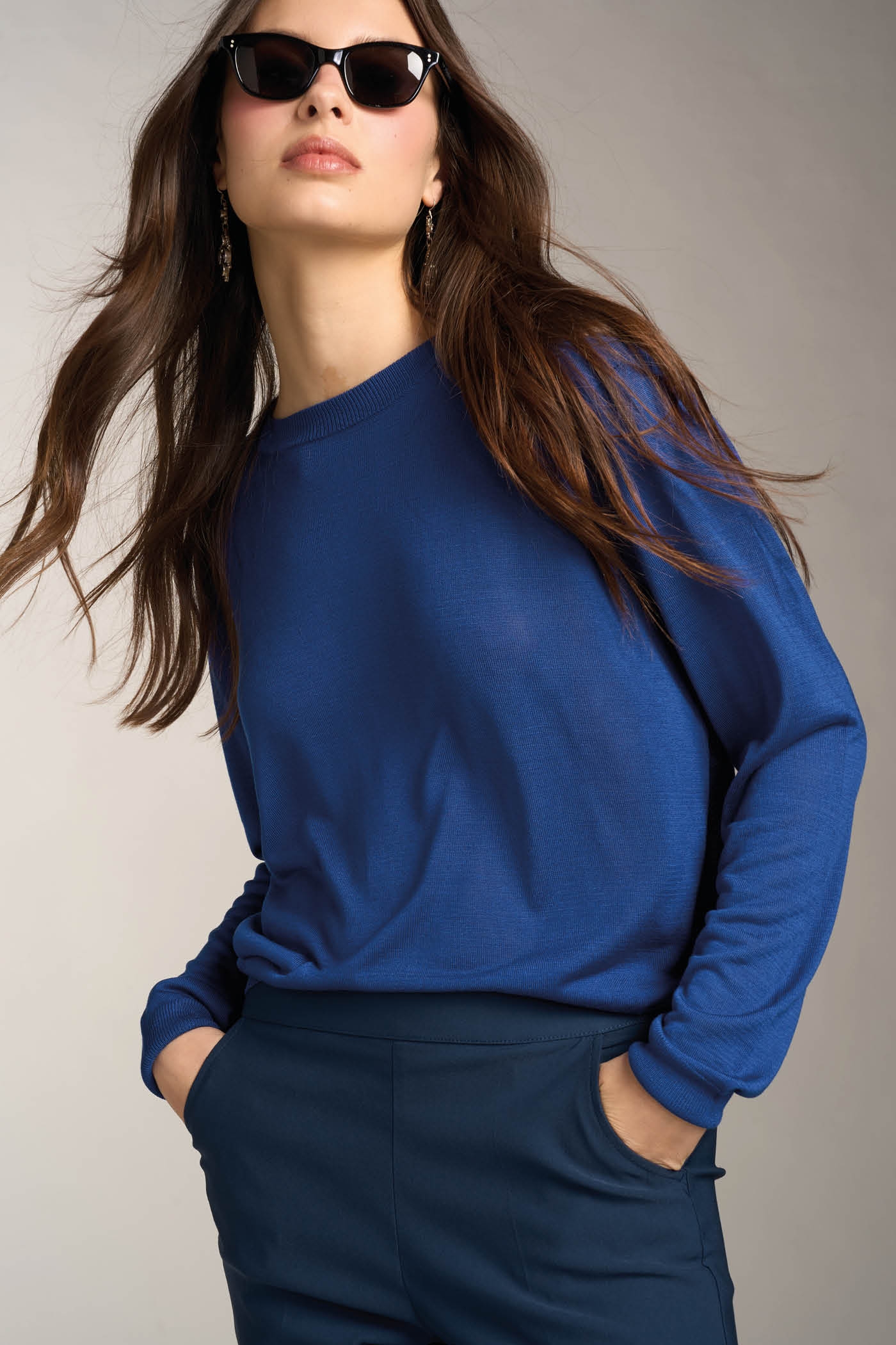 Maglia Girocollo a manica lunga Con Seta