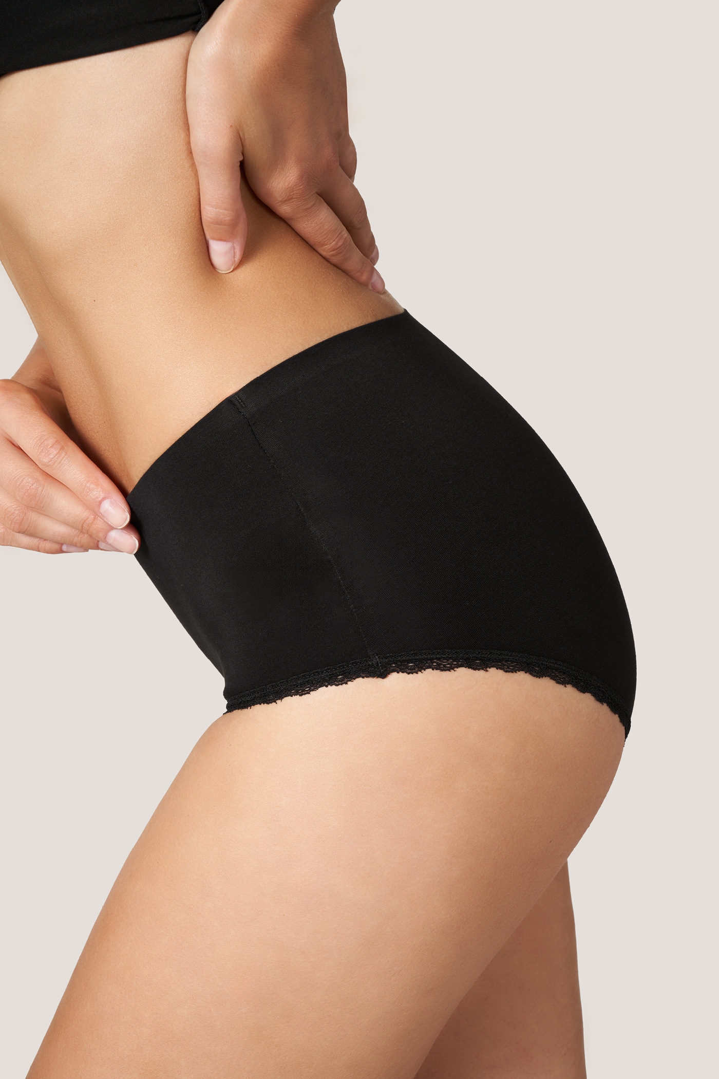 Culotte Fianco Alto in Misto Viscosa con Pizzo