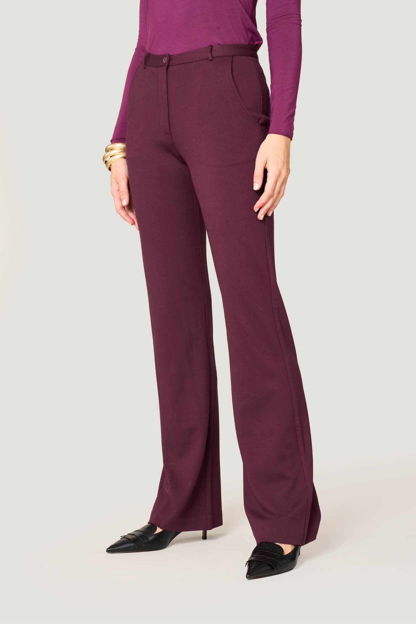 Pantaloni Flare Long Tinta Unita