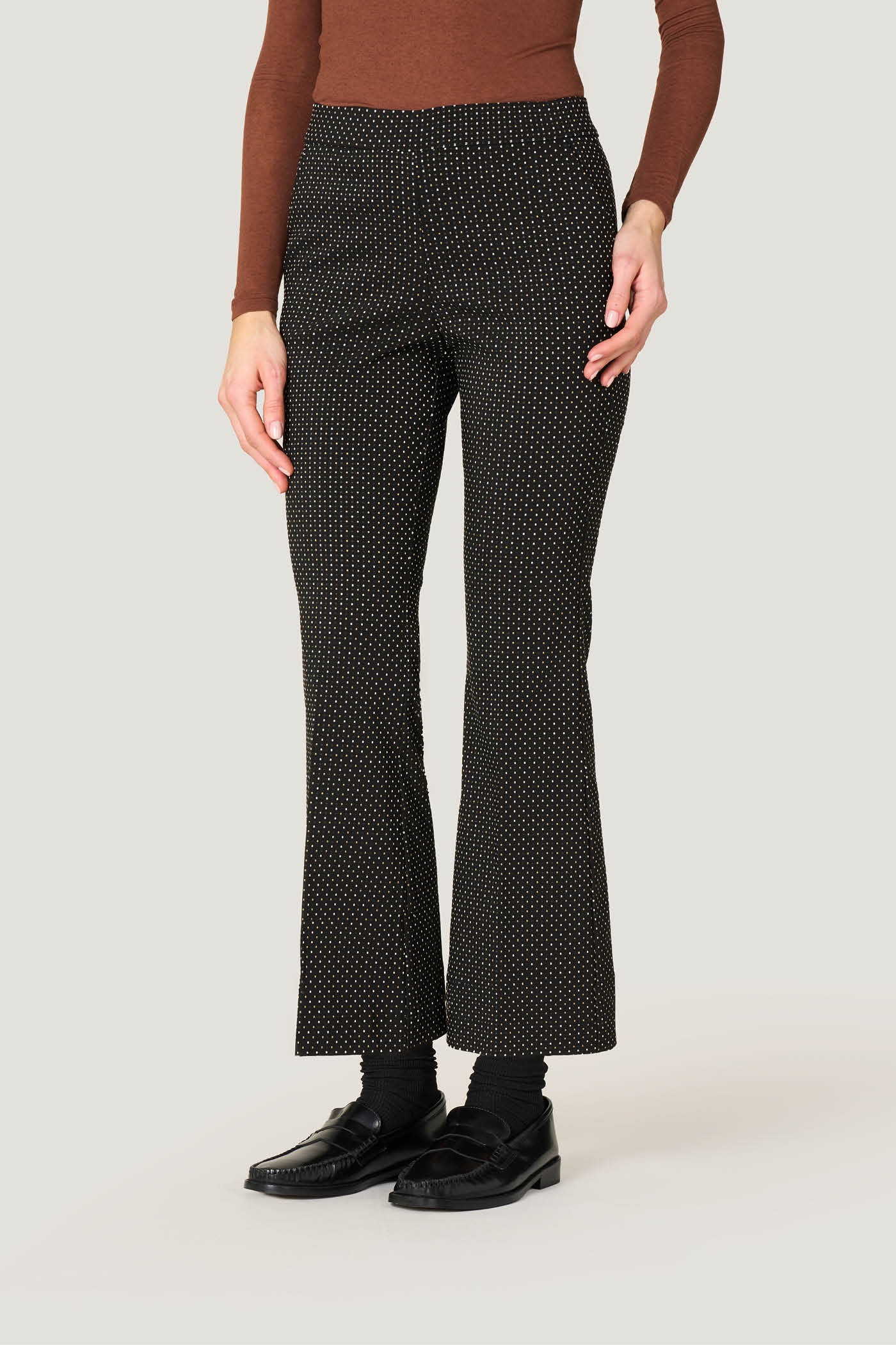 Pantaloni Kick Flare Fantasia Micro Pois