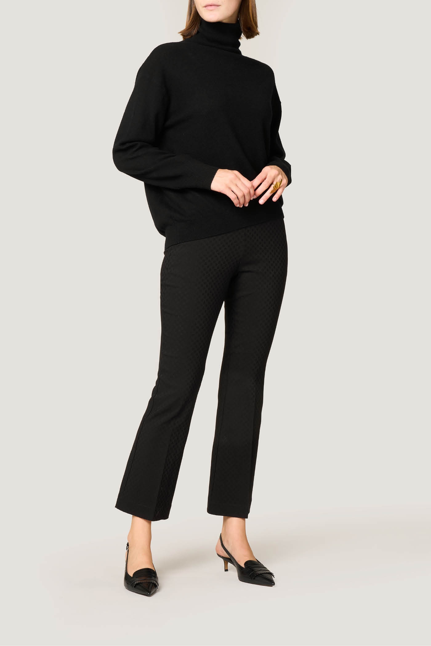Pantaloni Kick Flare Fantasia Pois