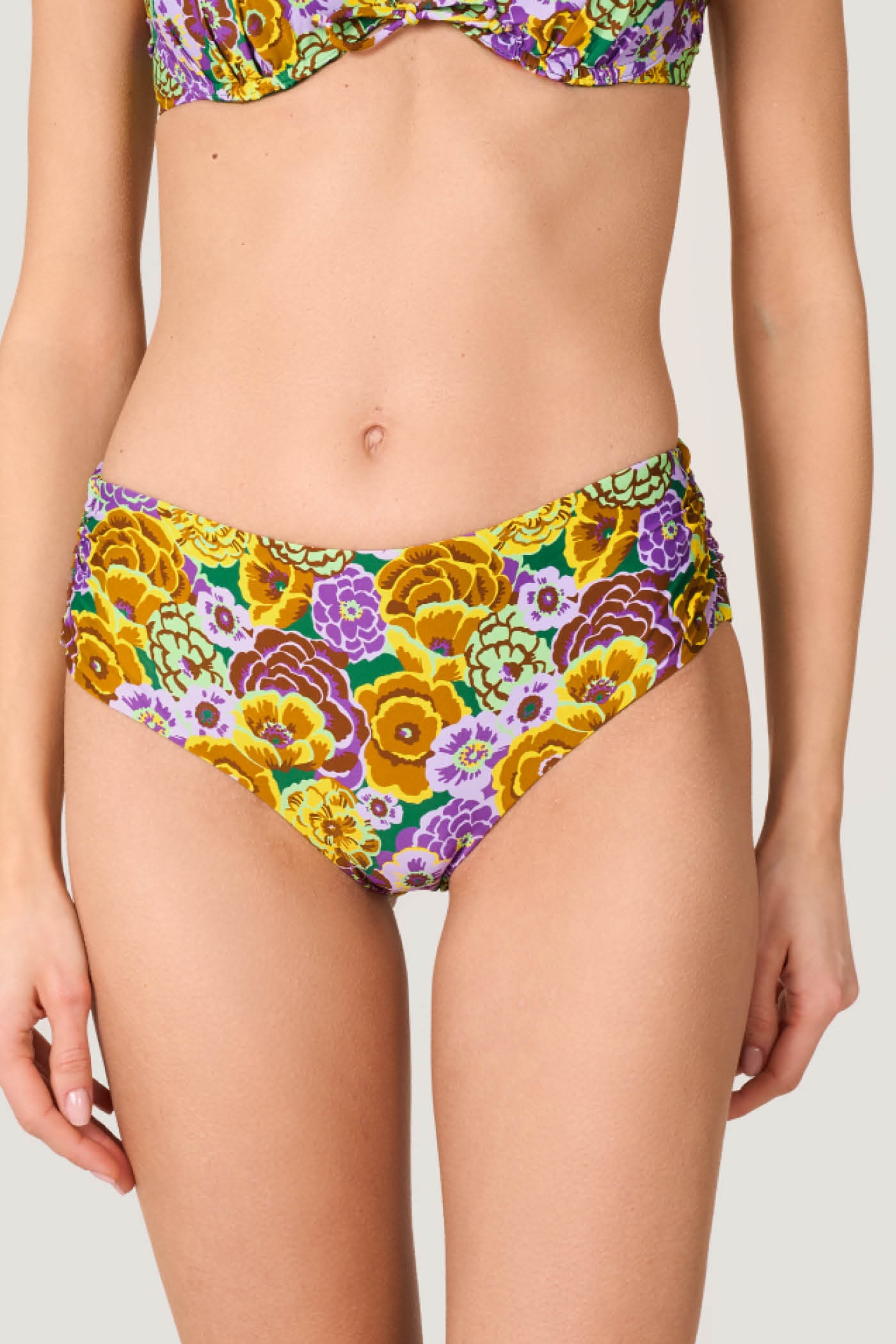 Slip Fianco Alto Arricciato Costume Fleur