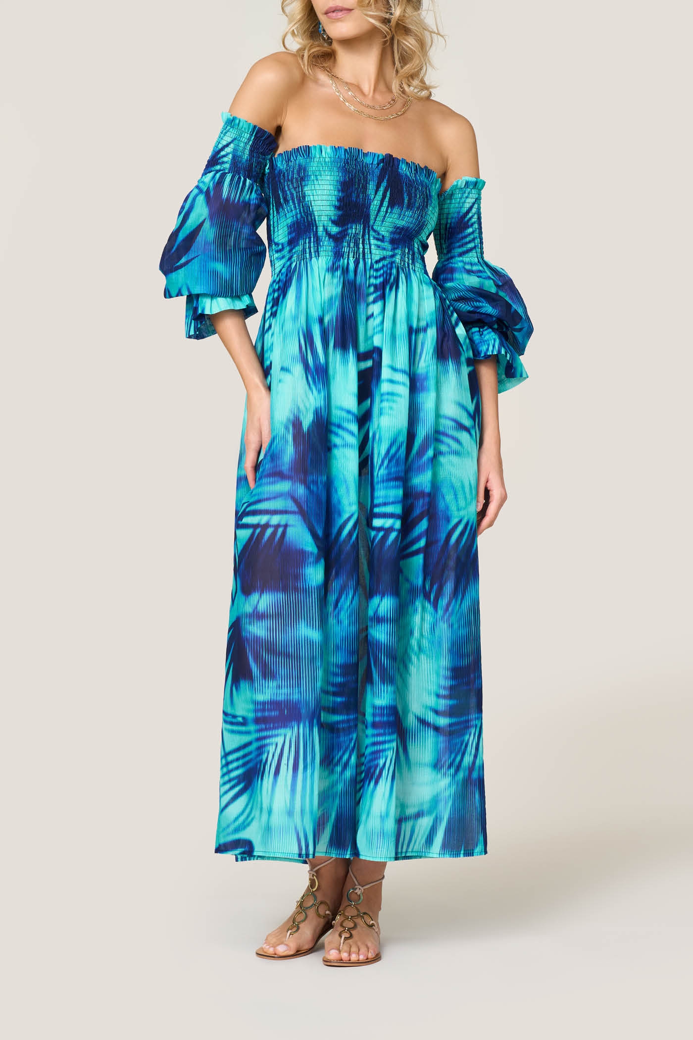 Abito Lungo Scollo Bardot Serie Oasis