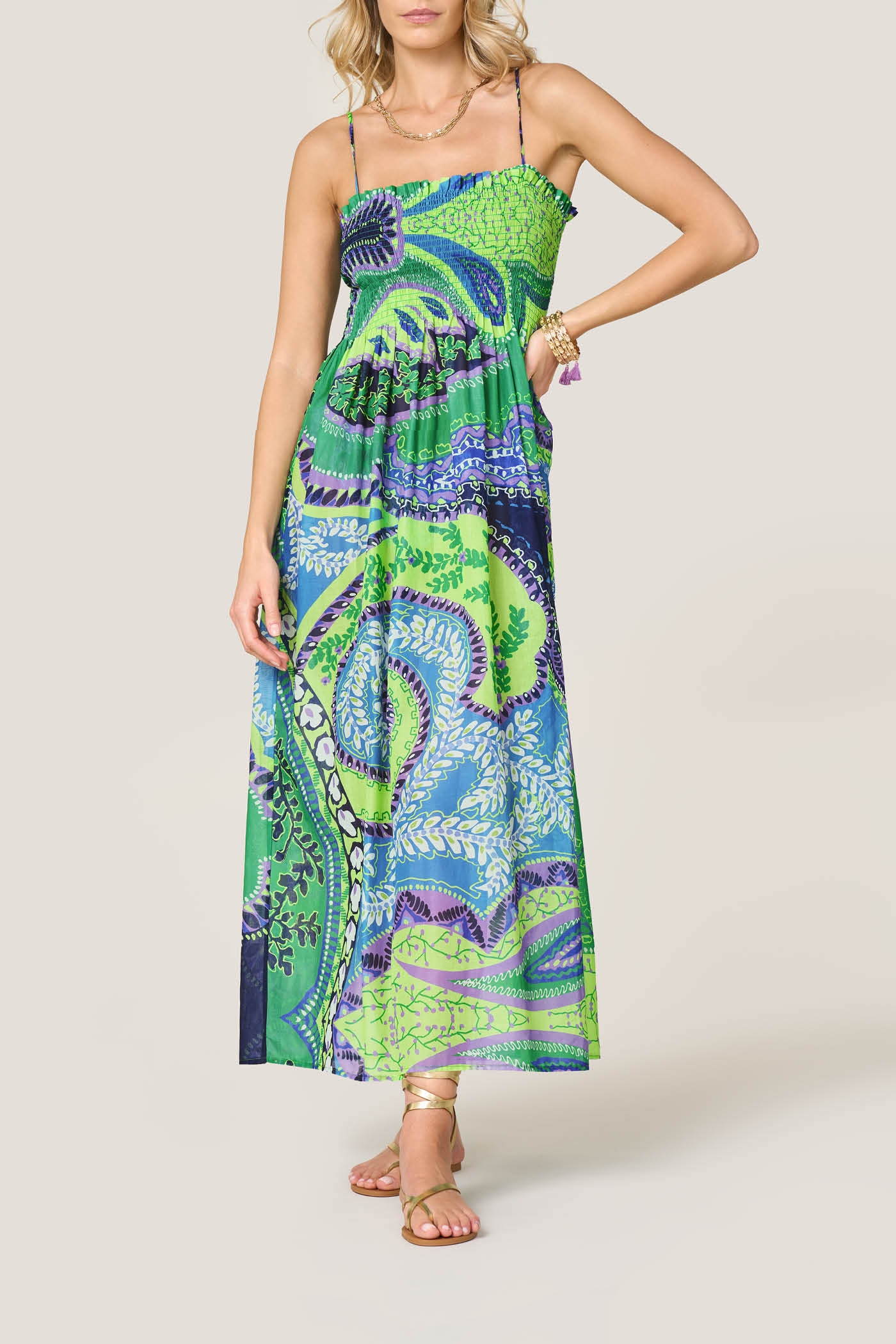 Abito Lungo Punto Smock Serie Samba