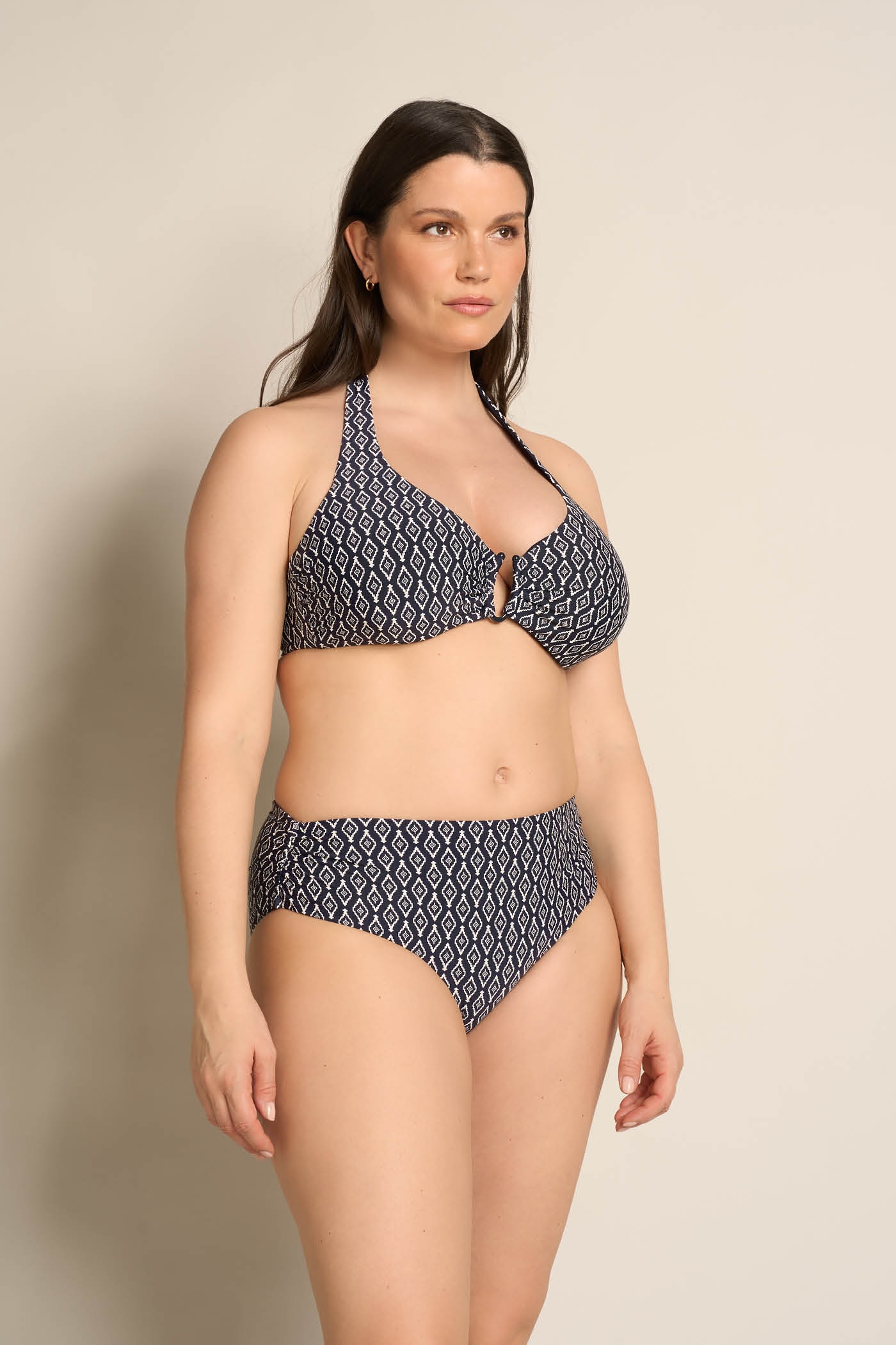 Slip Fianco Alto Arricciato Aqua