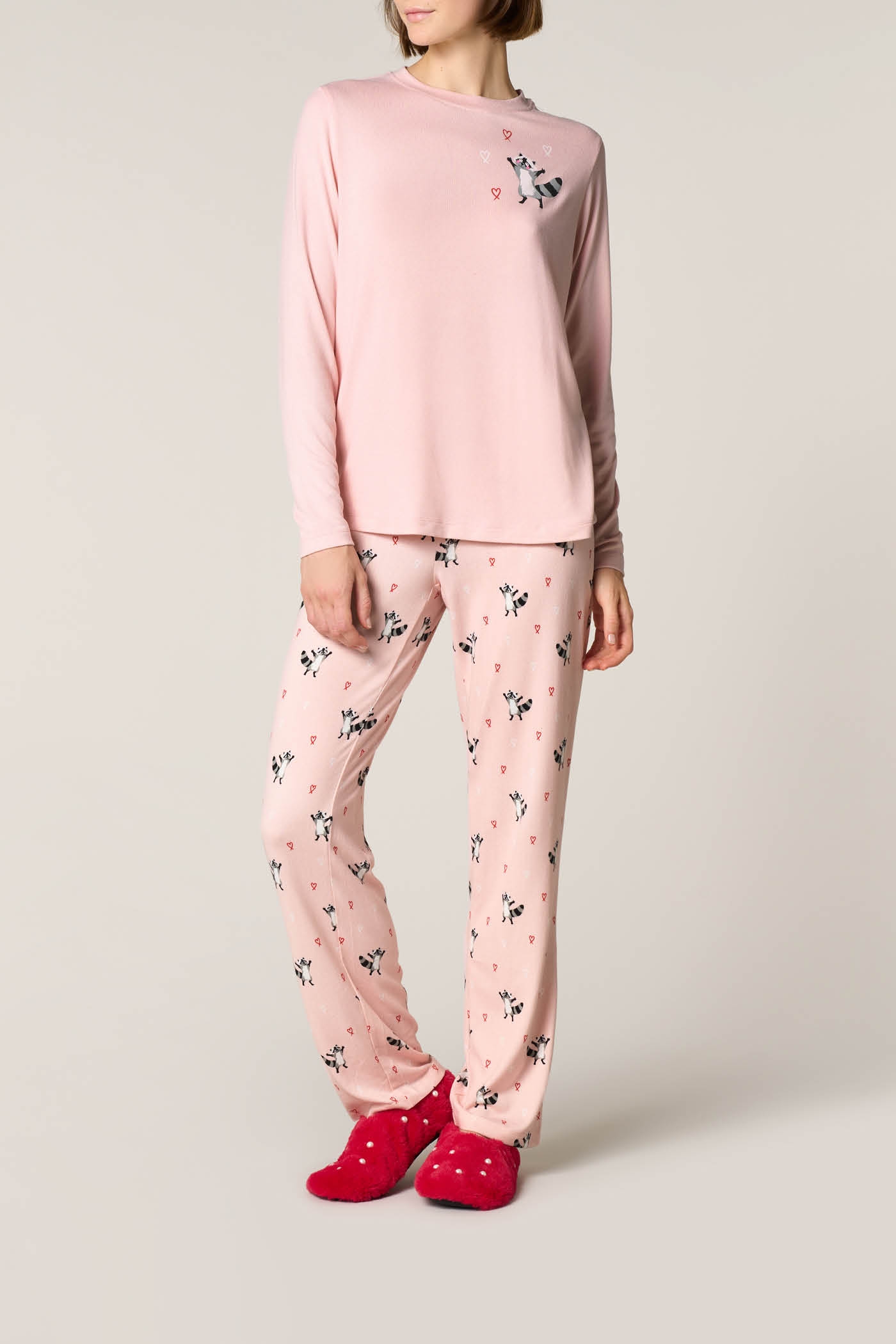 Pigiama Set Stampa Cuddly Raccoon