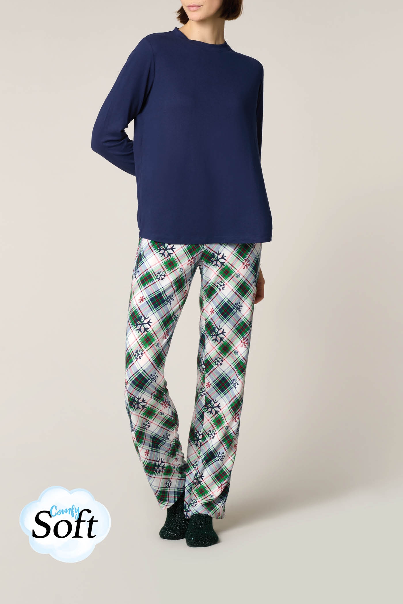 Pigiama Set Stampa Snowtime Plaid