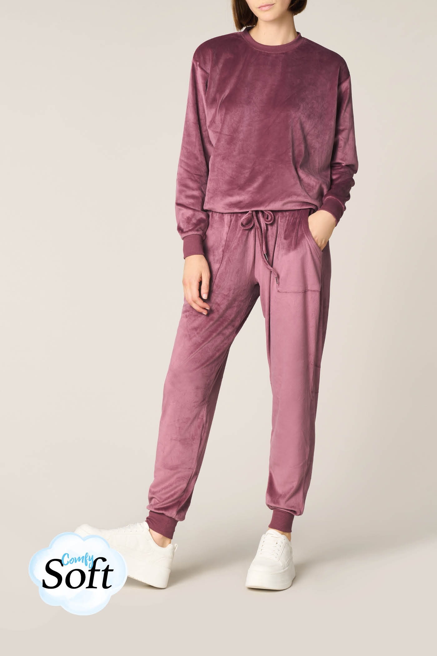 Tuta Tinta Unita con Tasche in Velour