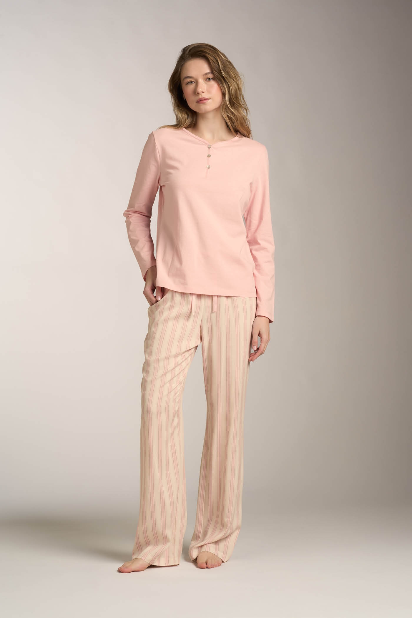 Pigiama lungo Regular Stripes
