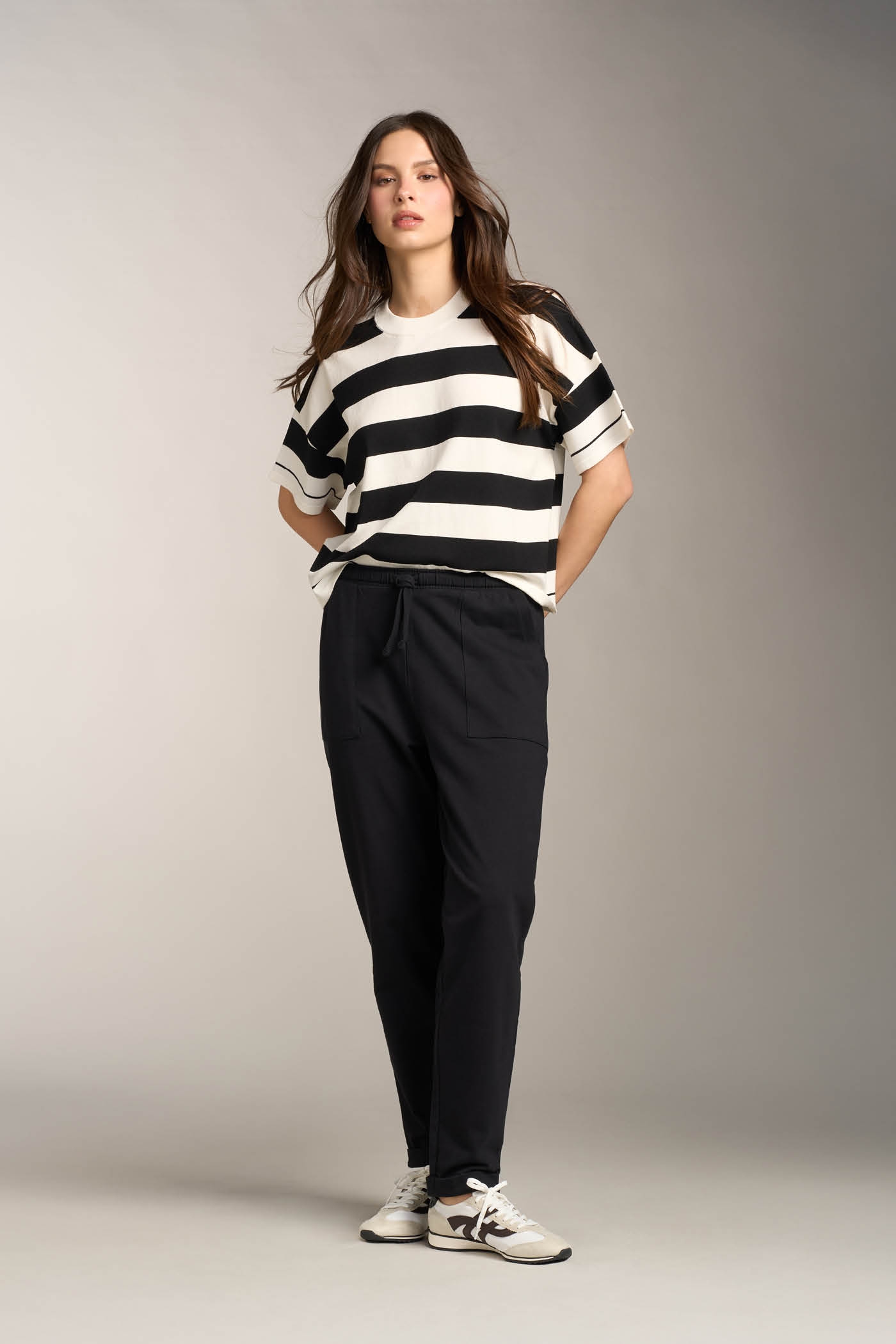 Pantalone Straight in cotone con coulisse