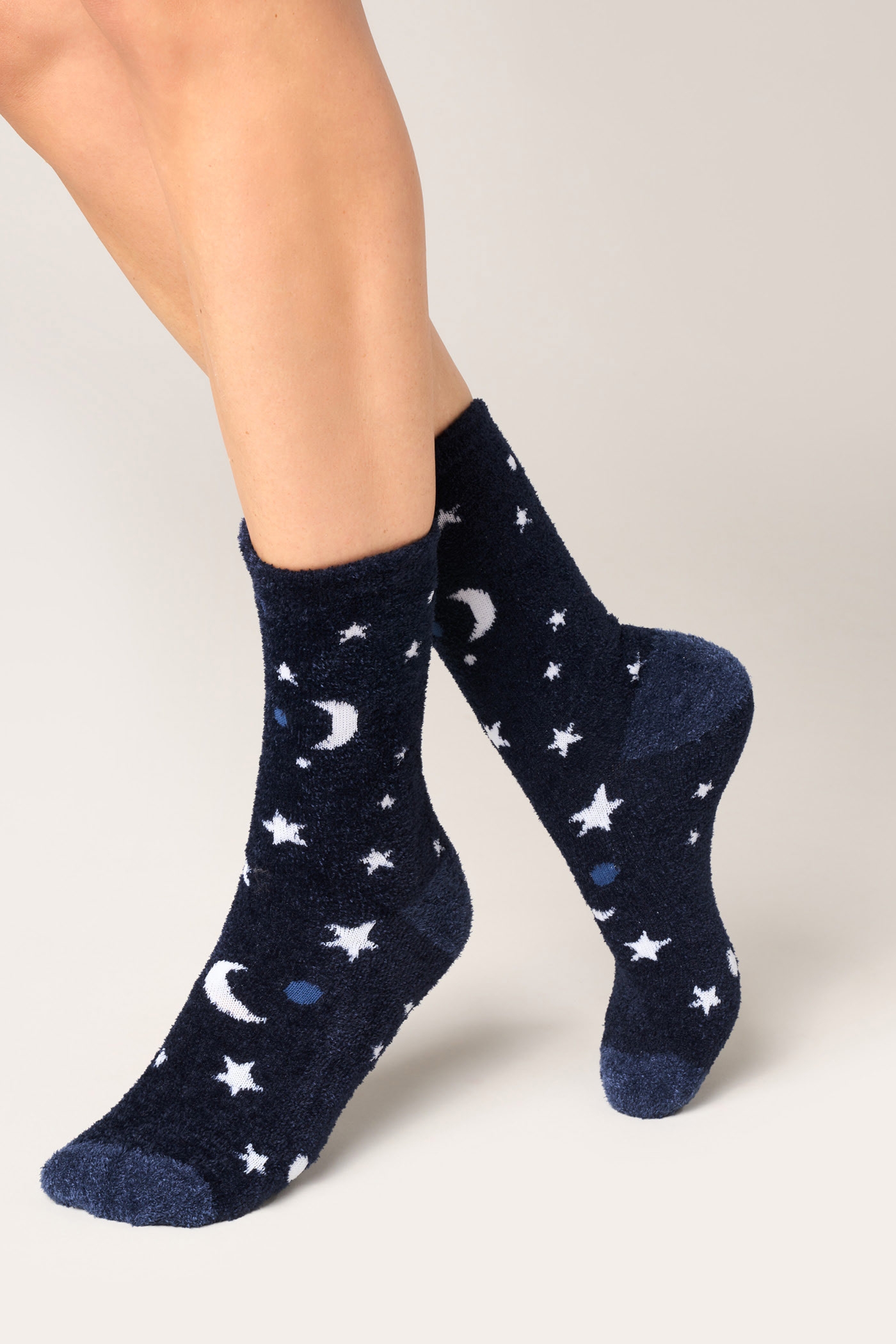 Calze Corte Fluffy Fantasia Luna e Stelle