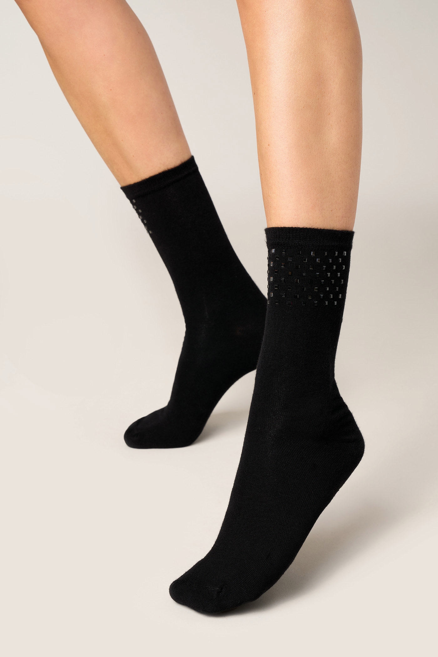 Calze Corte con Applicazione Strass