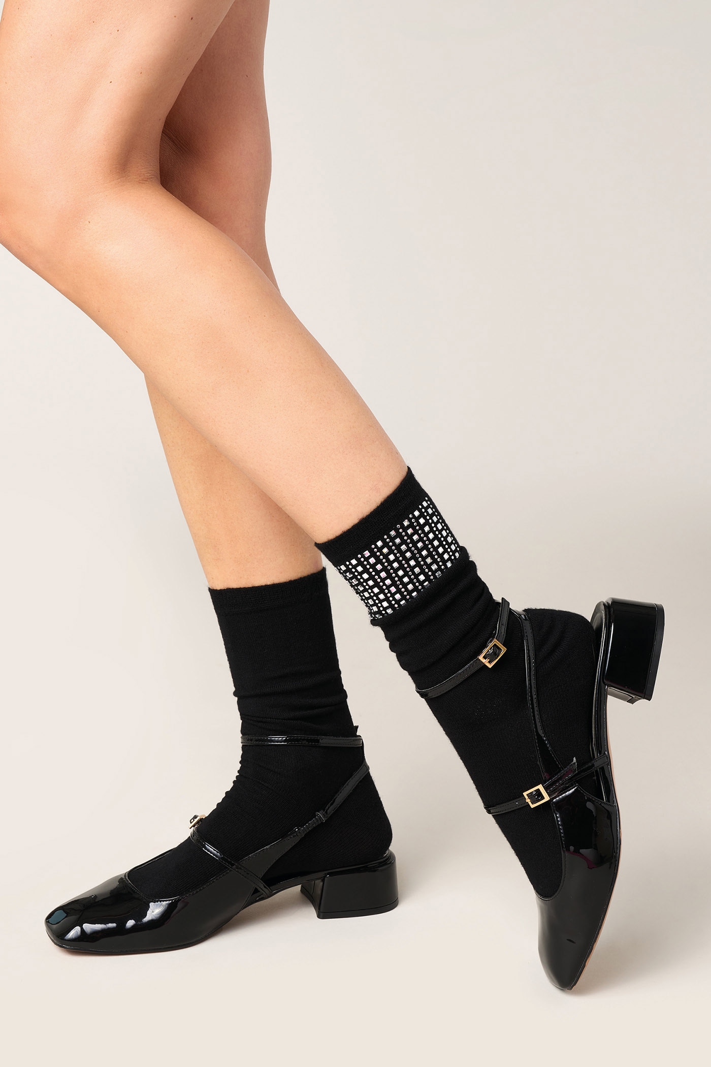 Calze Corte con Applicazione Strass