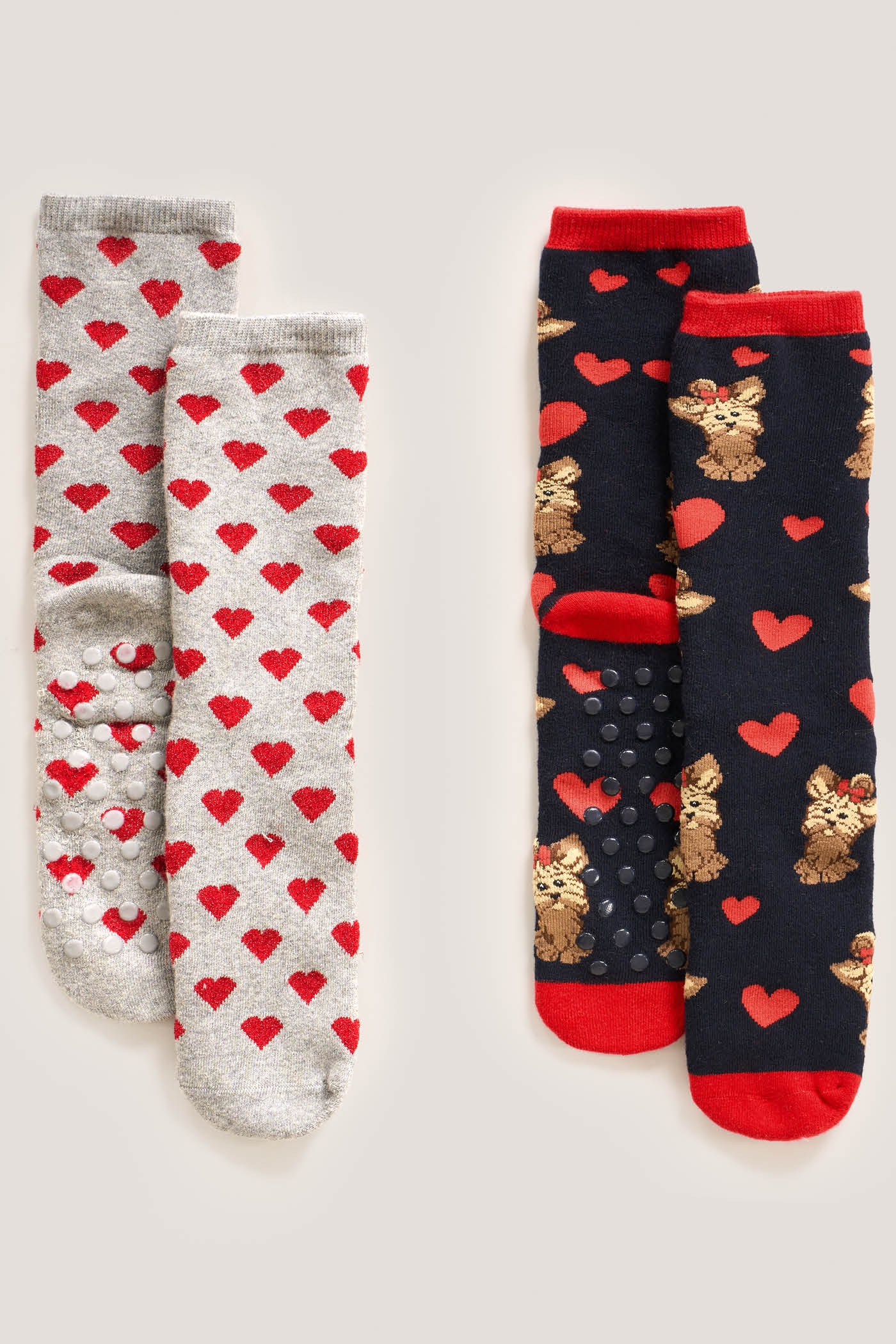 Slipper Christmas Hearts - 2 Paia
