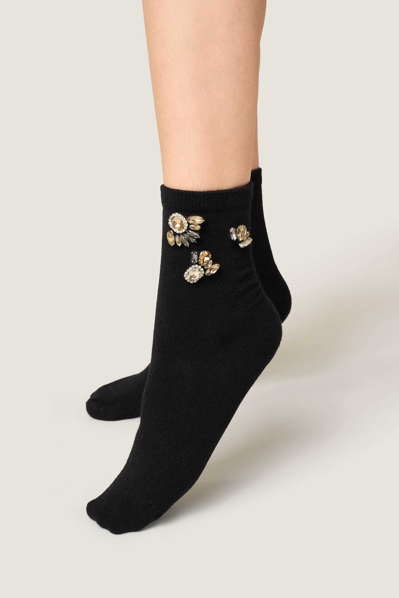 Calzino in Maglia Liscia con Bijoux
