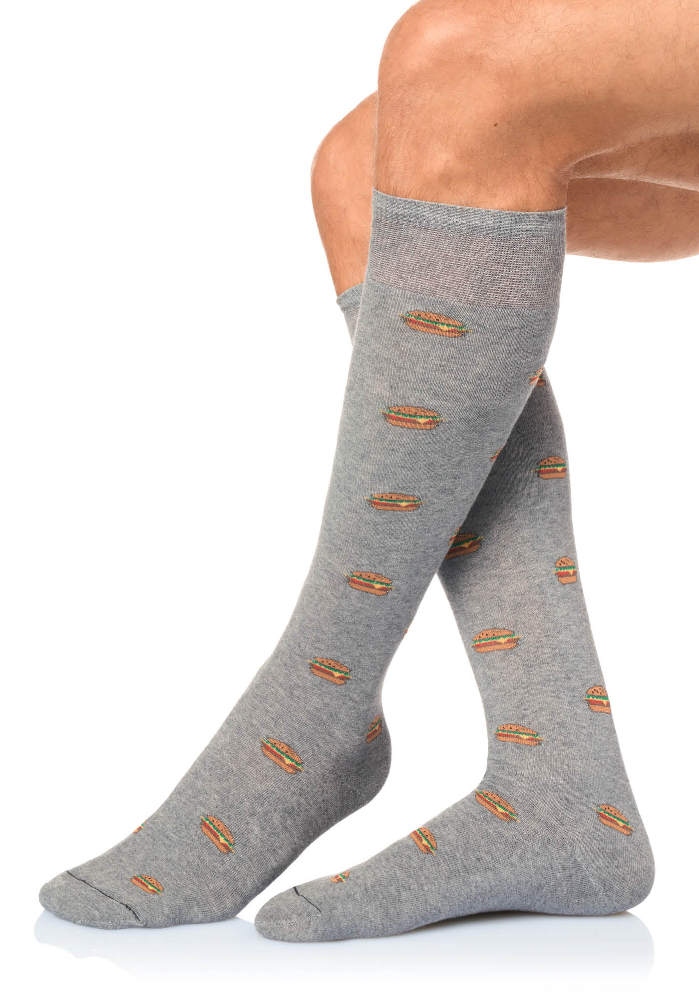 Calza Lunga con cotone in fantasia hamburger