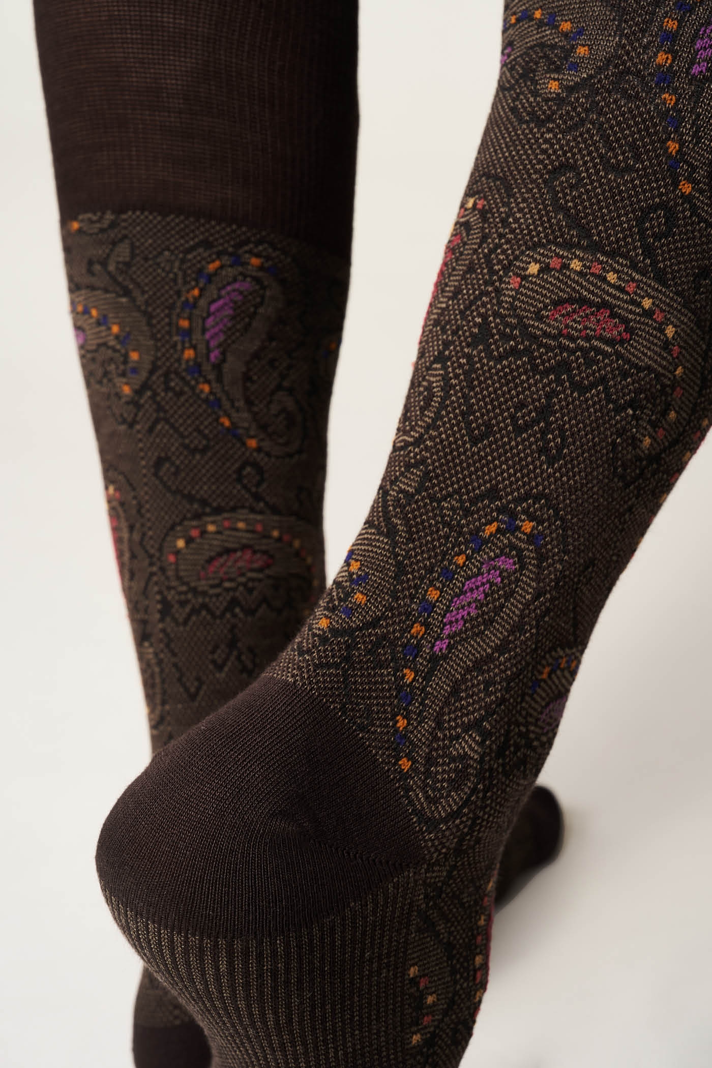 Calze Lunghe con Cashmere Motivo Paisley