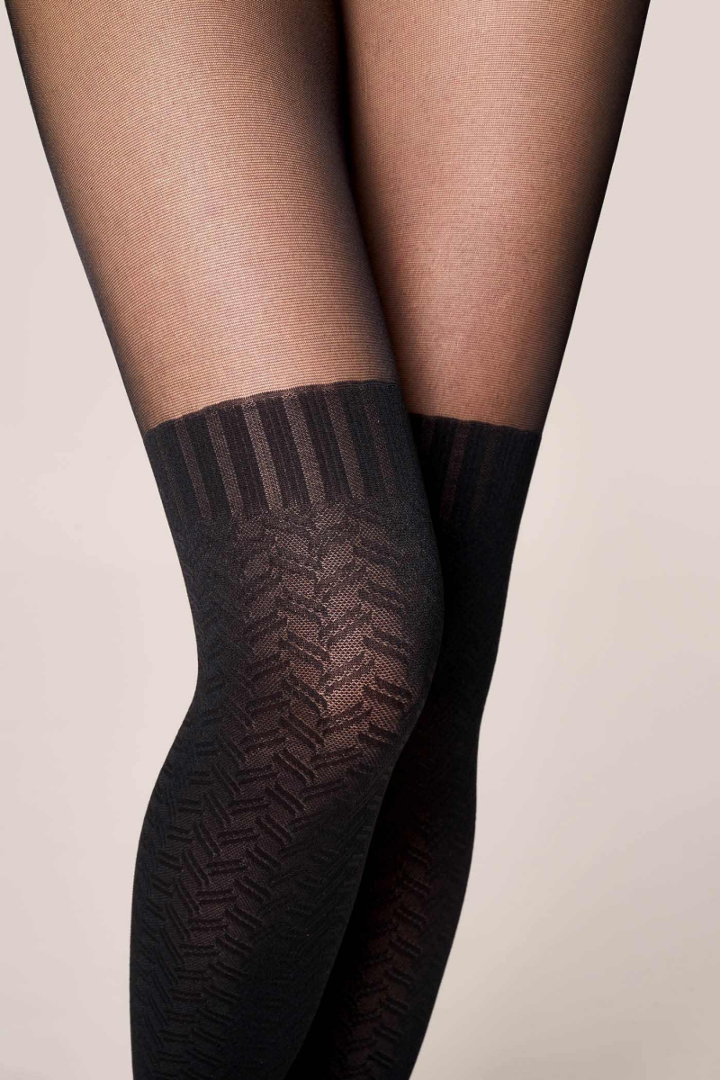 Collant Effetto Parigina Jacquard goldenpoint