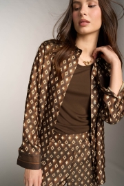 Camicia Satin rombi con Manica Lunga