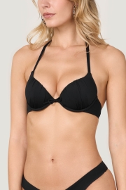 Reggiseno con Laccetto e Arriccio Costume Tinta Unita