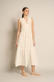 Maxi Abito Smanicato Con Balza E Nappine