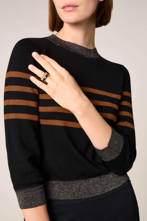 Maglia a maniche lunghe a righe hot sale