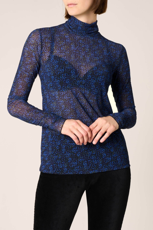Maglia Dolcevita in Tulle Pop Art