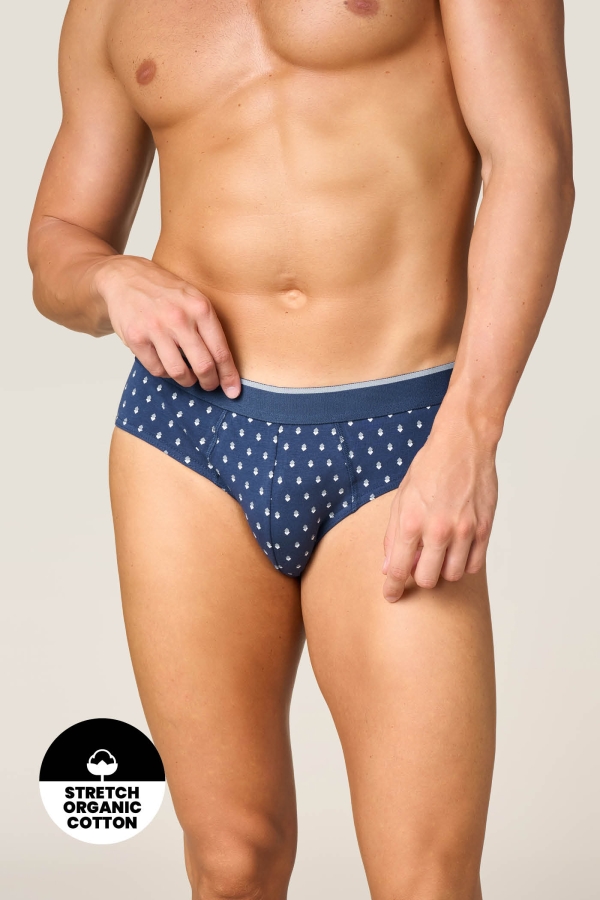 Slip con Cotone Organico in Fantasia Rombi