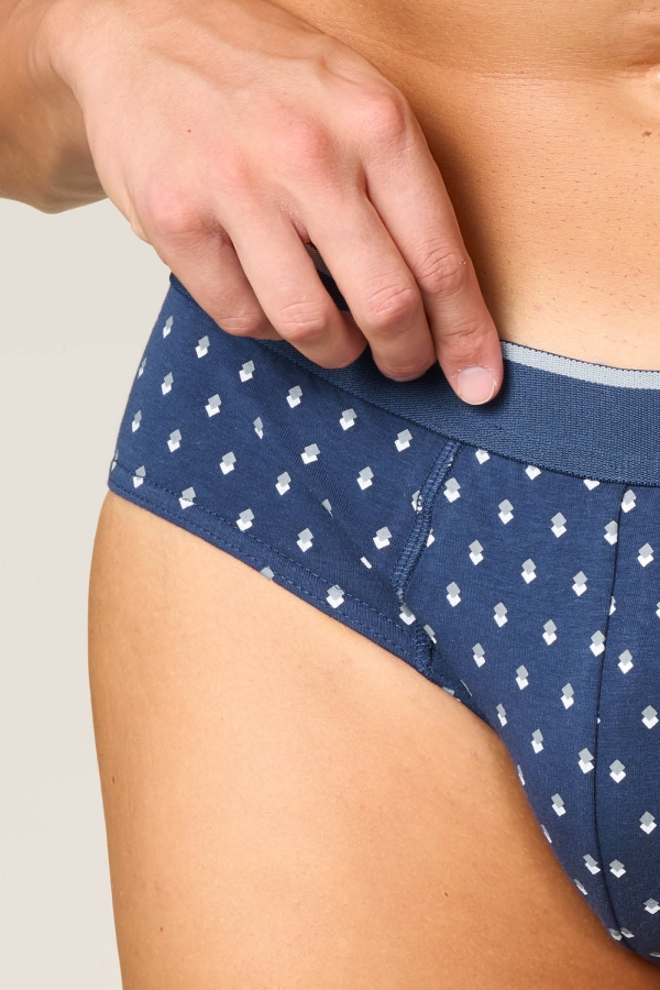 Slip con Cotone Organico in Fantasia Rombi