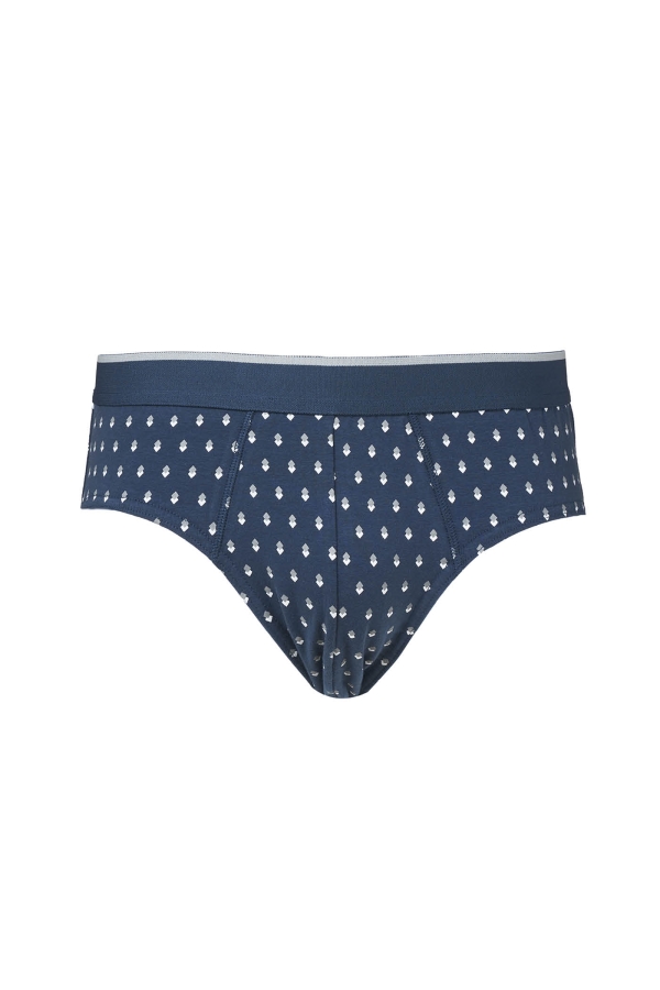 Slip con Cotone Organico in Fantasia Rombi