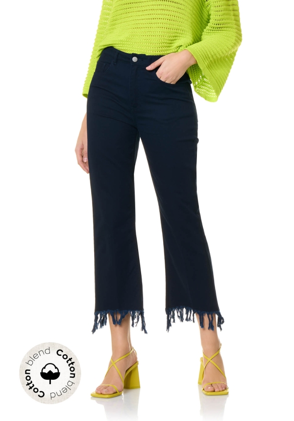 Leggings Straight Denim con Frange