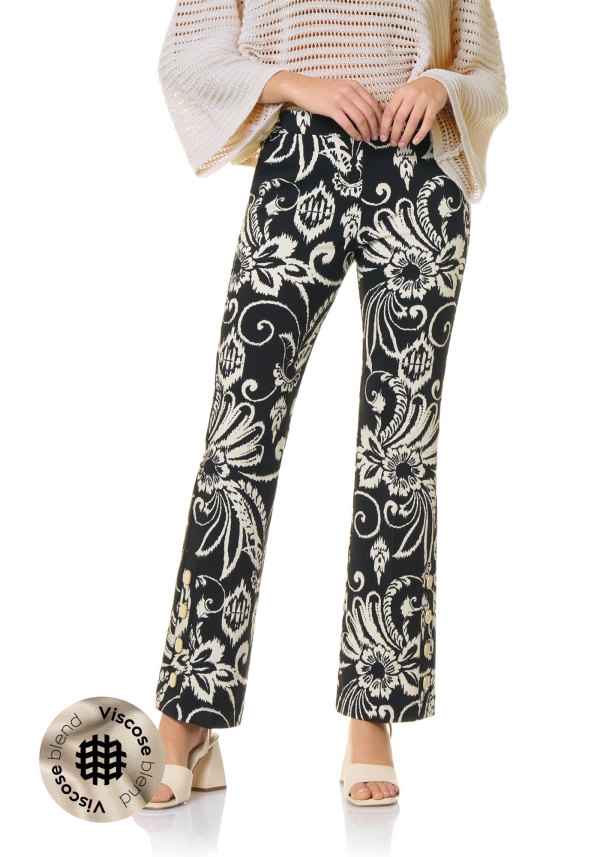 Leggings Flare Long Stampa Ikat Bottoni