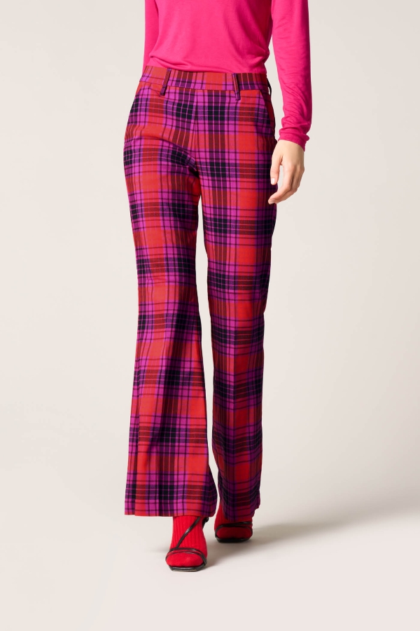 Leggings flare xadrez tartan escocês