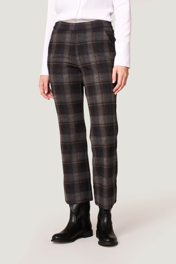 Pantaloni Flare Soft Touch Check
