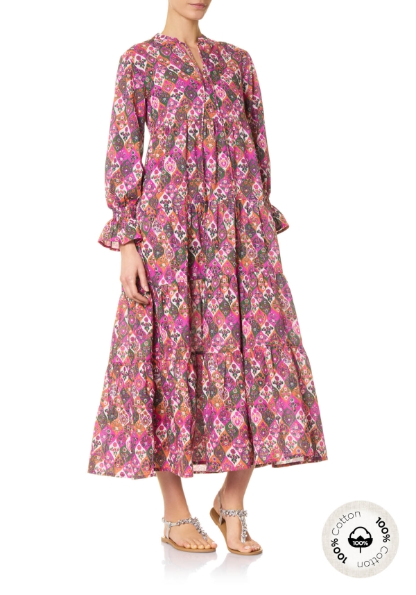 Maxi Abito Scollo a V Summer Memory