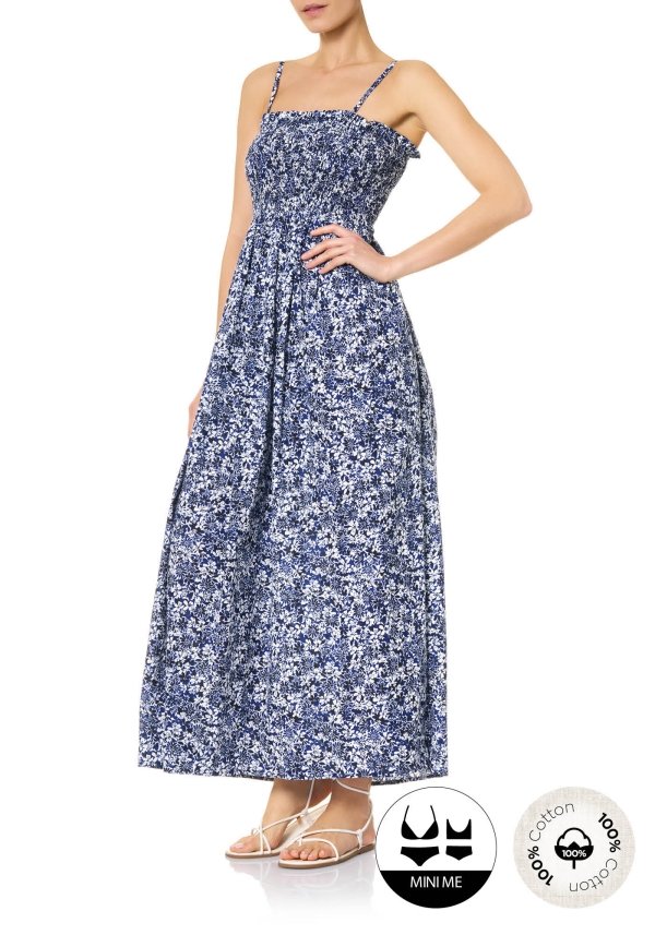 Maxi Abito Punto Smock Riviera