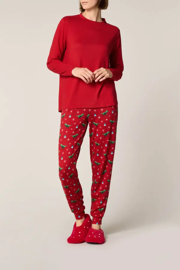 Pigiama Set Stampa Christmas Dino goldenpoint