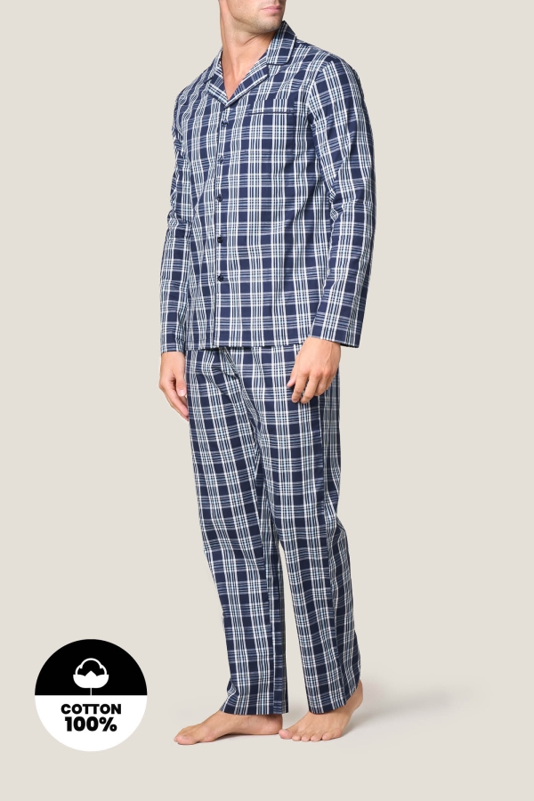 Pigiama Lungo con Bottoni Tartan goldenpoint