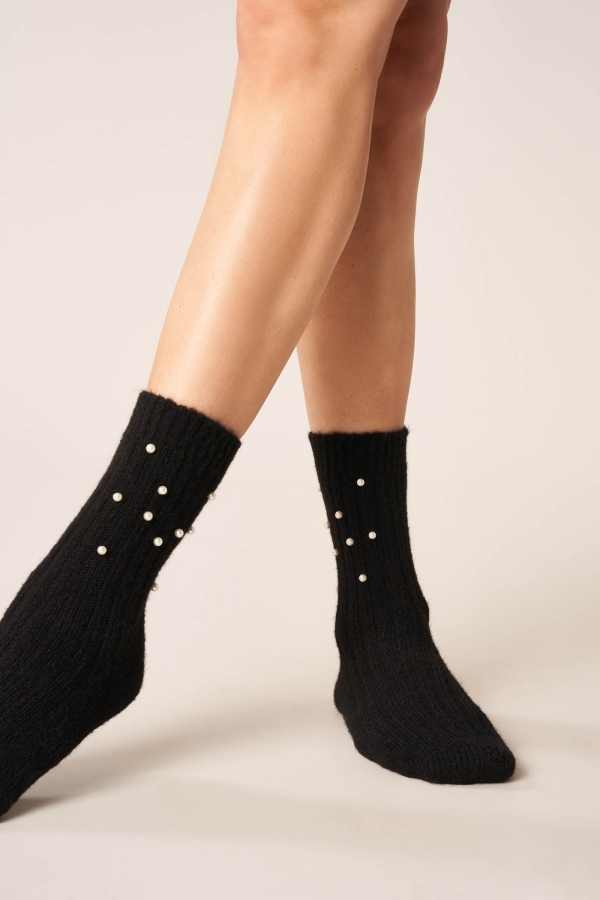 Scarpe calzino con perle top