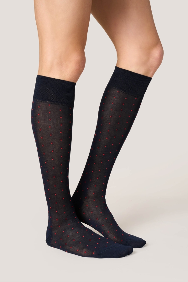 Calza Lunga Filo di Scozia Dots