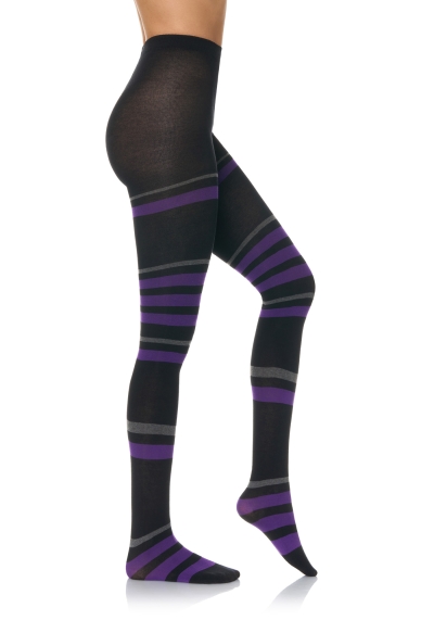 Collant Donna 70 Denari A Righe Rosse E Bianche