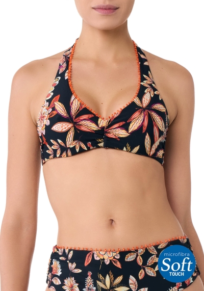 Geometrical Flower Goldenpoint Costume da Bagno Donna Slip Bikini con Laccetti 