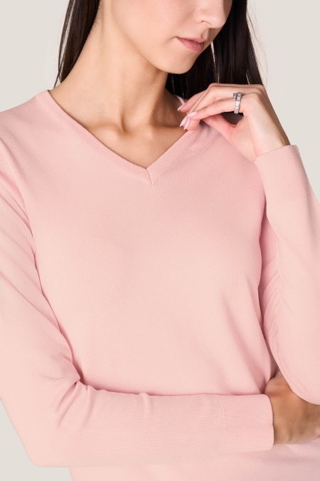 Maglia con Scollo a V e Manica Lunga