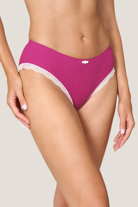 Slip Fianco Medio a Costina con Cotone