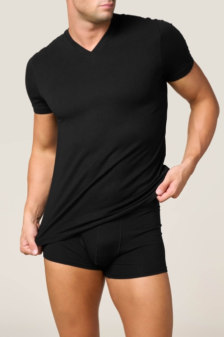 T-Shirt Scollo V con Cotone Organico