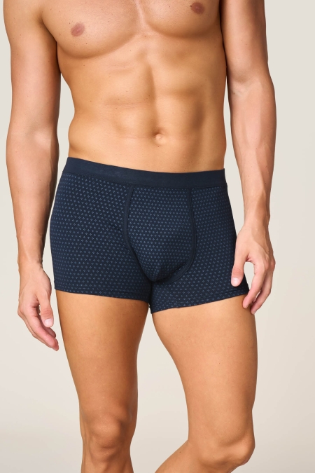 Boxer Regular con Cotone Organico in Fantasia Geometrica
